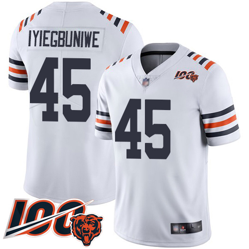 Chicago Bears Limited White Men Joel Iyiegbuniwe Jersey NFL Football #45 100th Season
